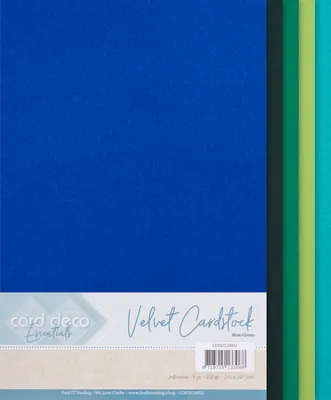 Produktbild von Samtpapier, selbstklebend, A4, 5 Blatt Blau-Grün