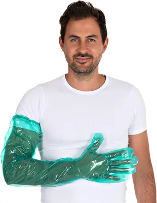 Immagine prodotto di Hygostar 2621 LDPE-Handschuhe Softline Long Plus grün glatt mit Gummizug