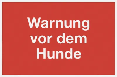 Produktbild von Hinweisschild "Warnung vor dem Hunde" rot, 20 x 30 cm aus Kunststoff