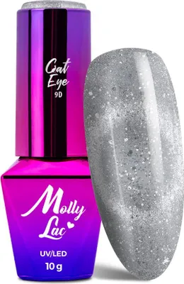 Produktbild von Magnetischer Hybrid-Nagellack mit Katzenaugen-Effekt Cat Eye Foxy Eyes Silver Grey MollyLac 10g Nr. 550