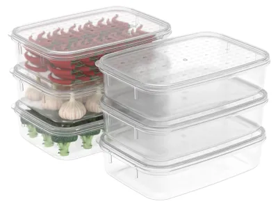 Vorratsdosen-Set 1,1 L x 6, BPA-frei, mikrowellen- & gefriergeeignet