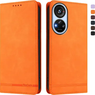 Produktbild von Hülle für ZTE Blade V40s, Retro Kunstleder Ständer Klapphülle mit Kartenfächer und Magnetische Orange