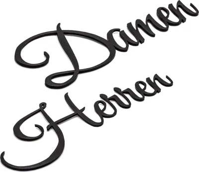 Produktbild von Damen & Herren Türschild Set 3D Schriftzug Toilettenschild Selbstklebend Schwarz