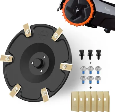 Immagine prodotto di Accessori per robot tagliaerba: 6 lame in titanio, lame di ricambio per i105E, i108E, i110N, per l'uso in giardino