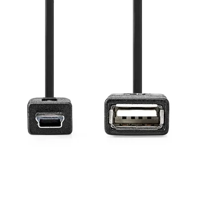 Produktbild von Nedis CCGP60315BK02, 0,2 m, USB A, USB 2.0, 0,48 Gbit/s, Schwarz