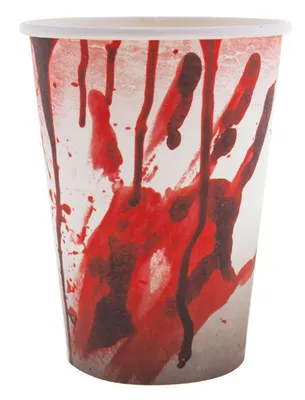 Produktbild von Blutige Trinkbecher aus Pappe - 8 Stück | Halloween Dekorations Artikel