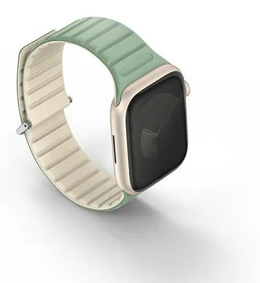 Productafbeelding van Uniq Revix Evo, band, smartwatch, beige, mintgroen, Apple, Apple Watch 42/41/40mm, siliconen, roestvrij staal