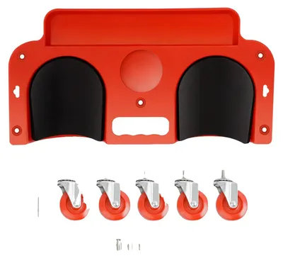 Obrázek produktu pro Chrániče kolen, ergonomický design, 5 univerzálních koleček, červené