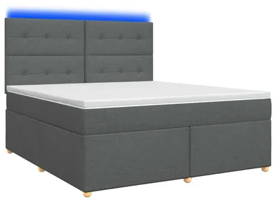 Productafbeelding van vidaXL Boxspringbed met matras, donkergrijs, 140 x 190 cm, gestoffeerd