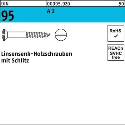 Produktbild von Reyher  Holzschrauben DIN 95 A 2 4,5 x 20 A 2 000959200045020 (200 Stück)