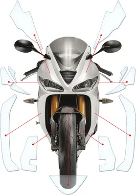 Produktbild von Lackschutzfolie Steinschlagschutz passend für Triumph Daytona 675 2013-2016