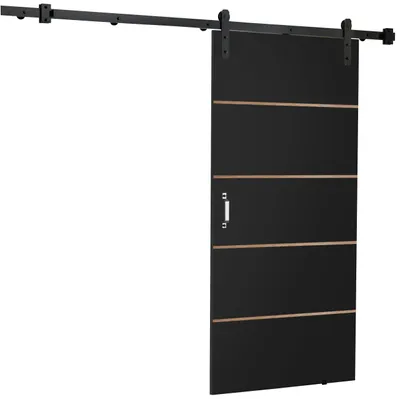 Produktbild von KIER FURNITURE Schiebetüren LORNI 70 - Universal - Schwarz 76x205x1,6 cm