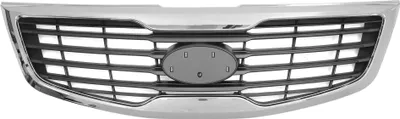 Image de No.863503W000 Calandre Supérieure Avant Pour Pare-Chocs De Capot pour Kia Sportage 2012 Calandre Supérieure De Pare-Chocs Avant Grille Noire Argentée
