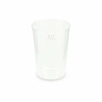 Produktbild von 200x Mehrwegbecher Pfandbecher transparent PP Eichstrich 0,1 l Ø 5,5 cm