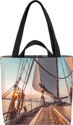 Produktbild von VOID Segelboot Seegelschiff Segeln Angeln Tasche 33x33x14cm,15l Einkaufs-Beutel Shopper Einkaufs-Tasche Bag