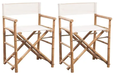 Productafbeelding van Set van 2 Inklapbare Bamboe Regisseursstoelen voor de Tuin