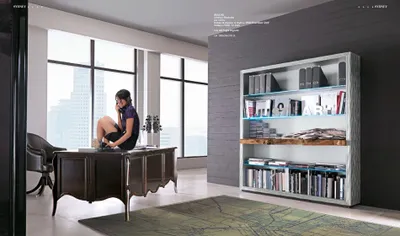 Image de Étagère à livres Étagère en bois Étagère de bureau indépendante Élégante étagère à livres brune Nouveau