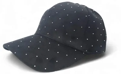 Produktbild von styleBREAKER Damen Baseball Cap mit Strass Nieten | 6-Panel Samt Basecap mit gebogenem Schirm | Verstellbare Einfarbige Kappe mit Klettverschluss 56-59 cm