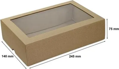 Produktbild von Dekorative Geschenkbox mit Deckel 245 x 140 x 75 mm mit Sichtfenster