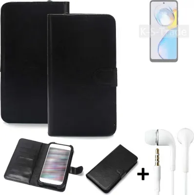 Produktbild von K-S-Trade Wallet Case Handyhülle kompatibel mit Motorola Moto E32 India Schutzhülle Flip cover Flipstyle Tasche Hülle Flipcover Slim Bumper schwarz
