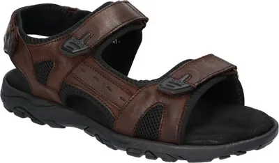 Produktbild von AMERICAN CLUB CY145 Herrensandalen aus Leder, Echtleder Sandalen, Sandalen mit Klettverschluss Coffee 43