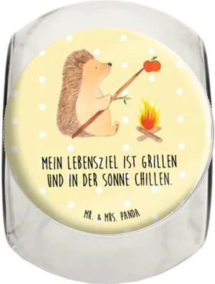 Produktbild von Mr. & Mrs. Panda Kaffeedose Igel Grillen L 870ml - Gelb Pastell - Geschenk, Bonboniere, Tiermotive, gewürzglas, Vorratsdose, Arbeitslos, Motivation, Spruch, Ziele