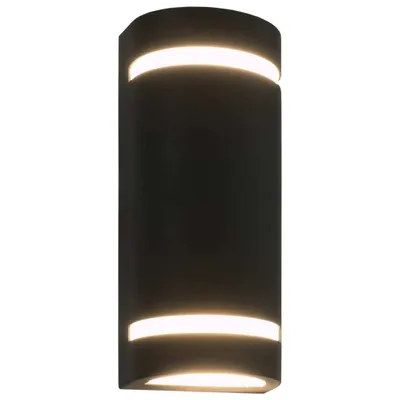 Produktbild von vidaXL Außenwandleuchten 2 Stk. 35 W Schwarz Halbrund