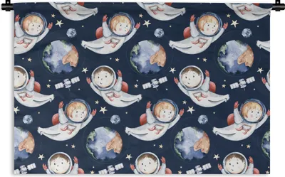 Produktbild von MuchoWow® Wandteppich Wandbehang Muster - Kinder - Planeten - Jungen - Kinder - Mädchen - Kinder 60x40 cm Tapisserie Dekoration Wandtuch - Wanddekorationen