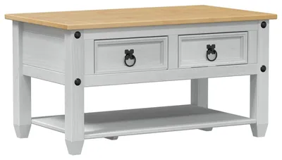 Immagine prodotto di vidaXL Tavolino da salotto bianco 85 x 50 x 45 cm in legno massello di pino