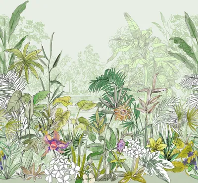 Produktbild von Komar Fototapete Hortus Grün - 611194 - 250 x 250 cm