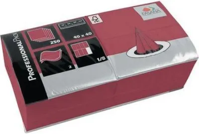 Produktbild von Paardekooper - Servet 33x33cm 2lgs. 1/4 vouw bordeaux | 250 stuks