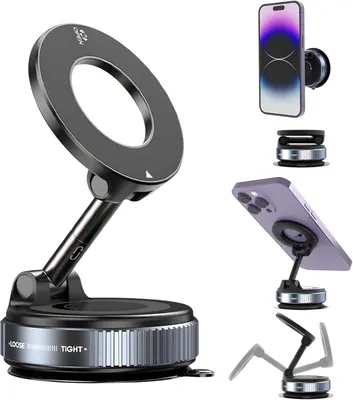 Produktbild von Navigationsgerät-Halterung Magnetischer Auto-Handyhalter, 365° verstellbarer Handyhalter, drehbarer Magnethalter mit Saugnapf für Handy für Armaturenb