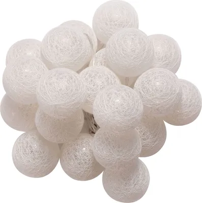 Produktbild von Lichterkette AMICI mit 20 Kugeln in weiß, Lichtergirlande mit LED-Licht warmes weiß, LED Girlande batteriebetrieben