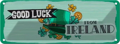 Produktbild von vianmo Blechschild 10x27 cm Good Luck From Ireland