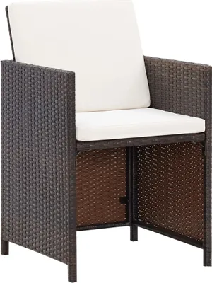 Produktbild von Cloris DesignMöbel Gartenstühle - Braun 4-tlg. Gartenstuhl und Hocker Set Poly Rattan Braun Schlichtes9941995