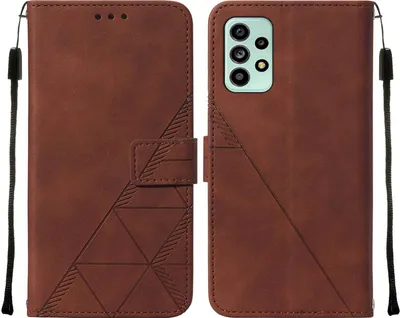 Obrázek produktu pro Flipové kožené pouzdro pro Samsung Galaxy A53 5G peněženkový design pouzdro s embosováním, držákem karet a stojánkem Hnědý