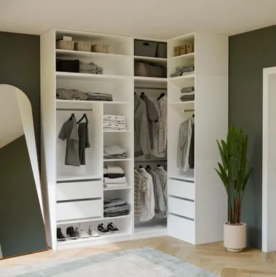Produktbild von Aufsatz 100 OPENO WEISS Modulares Kleiderschrankregal 100 cm für das Schlafzimmer