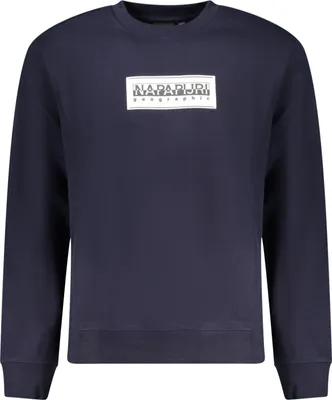 Immagine prodotto di Maglione blu da uomo: vestibilità rilassata, maniche lunghe, collo rotondo, nappato