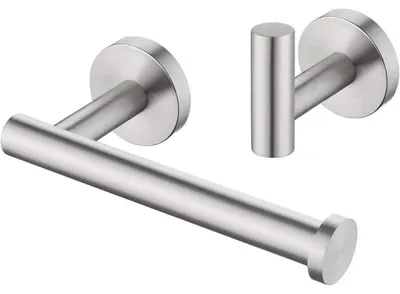 Productafbeelding van Toiletrolhouder en garderobehaak set, wandmontage, geborsteld roestvrij staal
