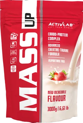 Produktbild von Activlab Mass Up 3000g Kohlenhydrate Kreatin Taurin - Erdbeere