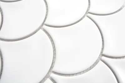 Produktbild von Handmuster Mosaik Fliese Keramik Fächer weiß glänzend Fliese WC Badfliese MOS13-FS01_m