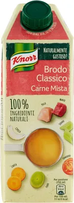 Produktbild von 6x Knorr Brodo Carne Mista Brühe mit Fleisch 100% natürliche Zutaten Gluten-frei 750ml