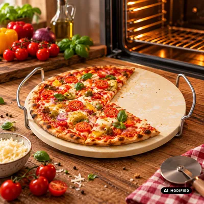Produktbild von Michelino Ø 30 cm Pizzastein mit Griffen 52516
