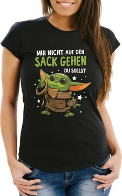 Produktbild von Damen T-Shirt Spruch Mir nicht auf den Sack gehen du sollst Baby Fun-Shirt lustig Parodie Moonworks® schwarz S