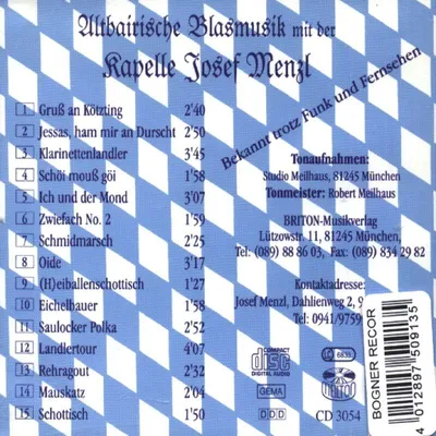 Produktbild von Menzl,Josef-Altbairische Blasmusik