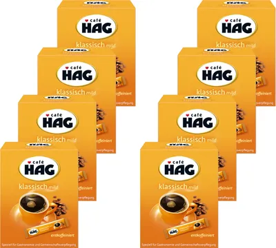 Produktbild von CAFÉ HAG Löskaffee entkoffeiniert löslicher Kaffee Instantkaffee 8 x 25 Sticks