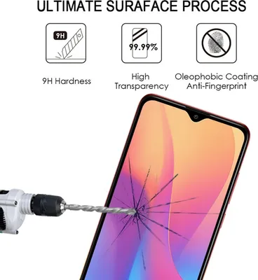 Image de Pour Xiaomi Redmi 9A : protection d'écran en verre trempé 3D Full H9, noire