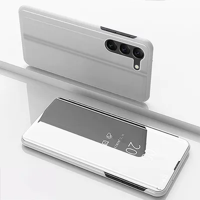 Produktbild von Für Samsung Galaxy S24 Plus View Spiegel Handy Smart Cover Wake UP Funktion Case Silber