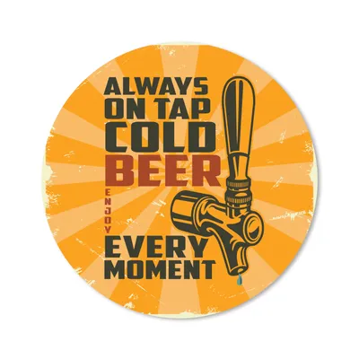 Produktbild von MuchoWow® Mauspad Mousepad Mannshöhle - Bier - Orange - Vintage 20x20 cm - Mousepads - Maus Mat - Pad - Mausunterlage - Schreibtischmatte