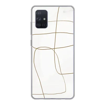 Produktbild von MuchoWow® Handyhülle Schutzhülle Hülle für Samsung Galaxy A71 Kunst - Braun - Weiß - Abstrakt Silikon Softcase Handy Hülle - Kartenbesitzer